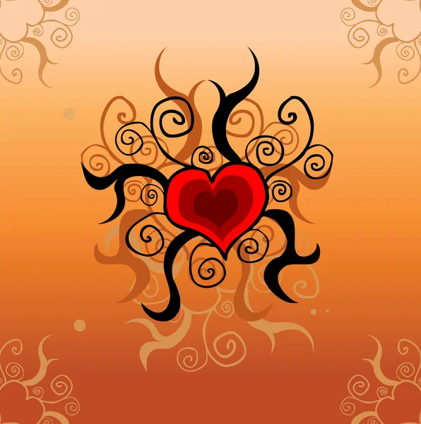Tetování lásku srdce karta, pozadí — Stock fotografie