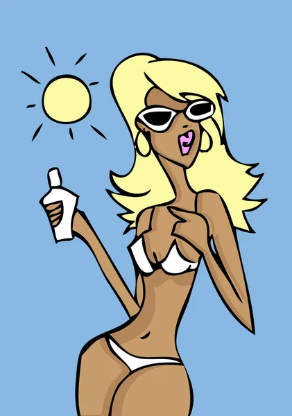 Blond woman on beach — Stock Photo, Image