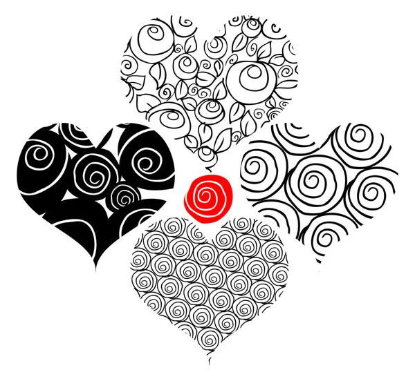 Tatuagem corações de flores — Fotografia de Stock