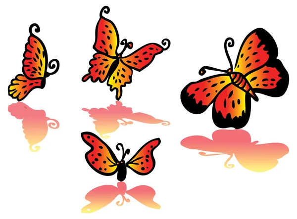 Krásný oheň barevný motýl — Stock fotografie