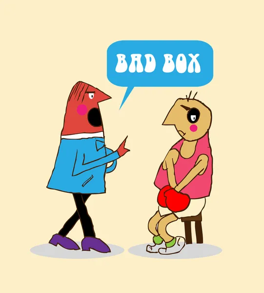 Sport. box. team. cartoon funny — Stock Photo, Image