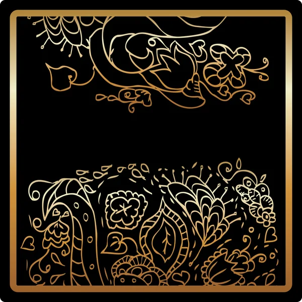 Gold flower card. stylized design — Stock Photo, Image