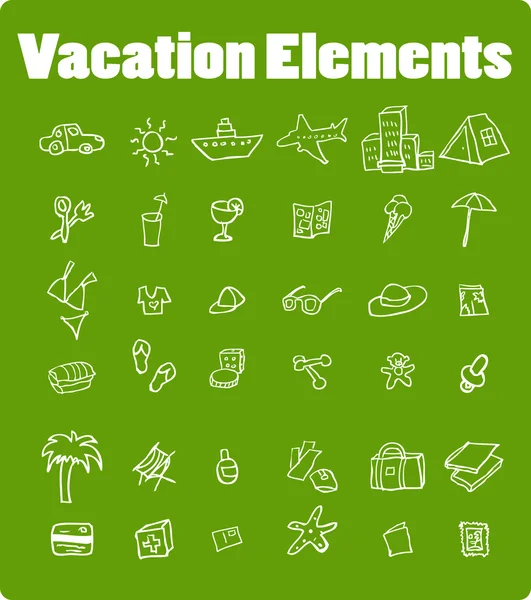 Conjunto de iconos de vacaciones, viajes —  Fotos de Stock