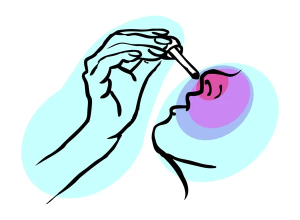 Лекарственная икона, простуда, капли из носа, болезнь — стоковое фото