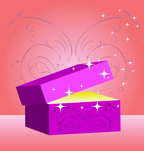 礼品盒，魔法是情人节 — 图库照片