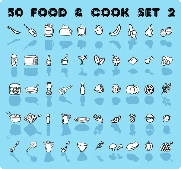 Alimentos & ícones de cozinha — Fotografia de Stock