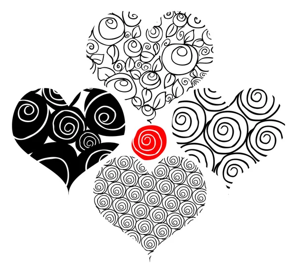 Tetování Květinové srdce — Stock fotografie