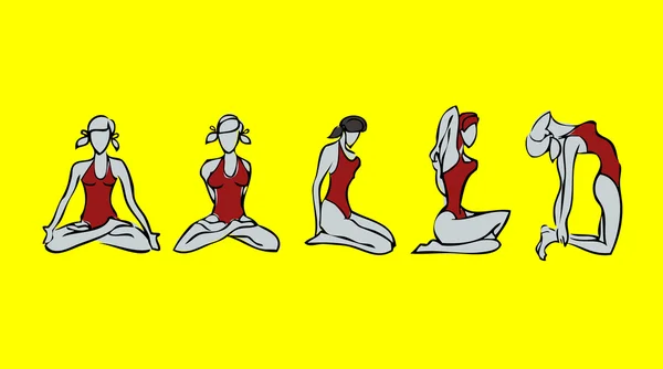 Desporto, ícones de meninas de ginásio. Spa, emblema de ioga — Fotografia de Stock