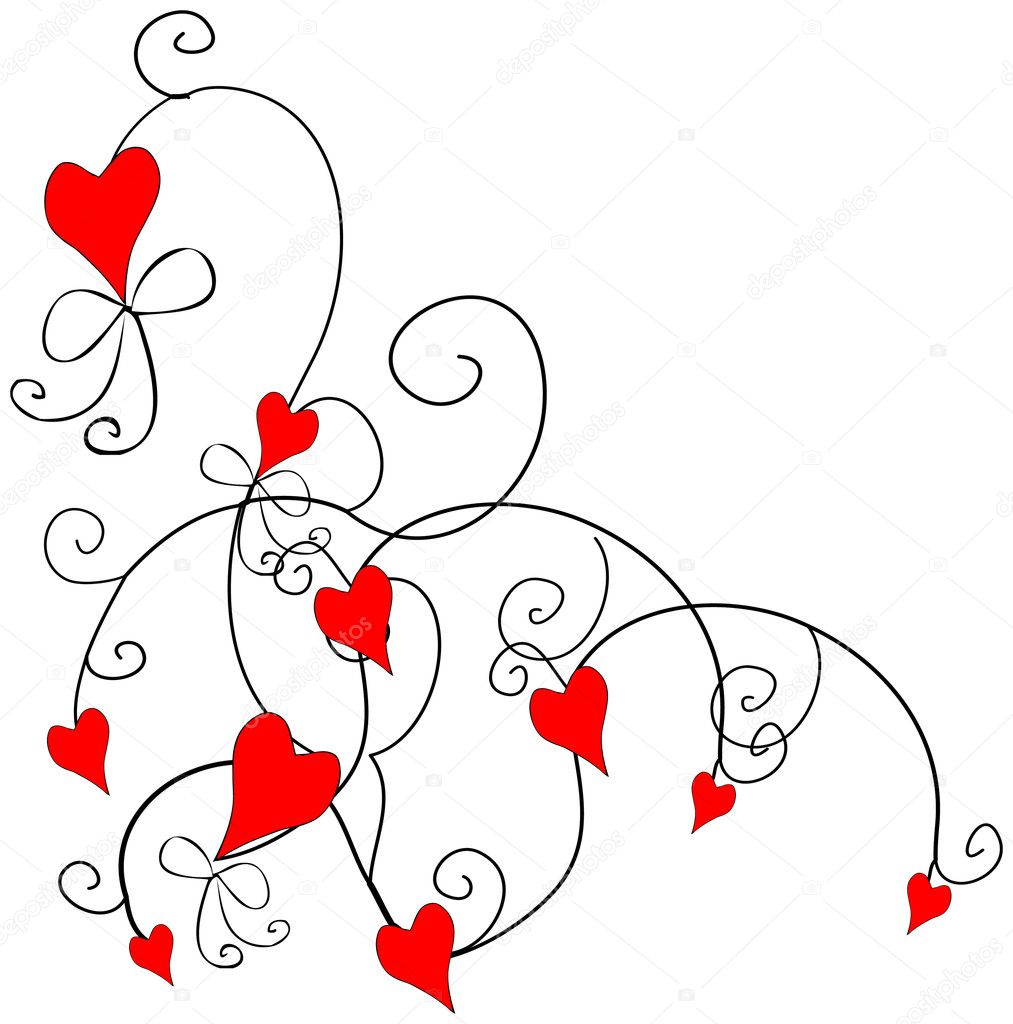Love heart design element, border