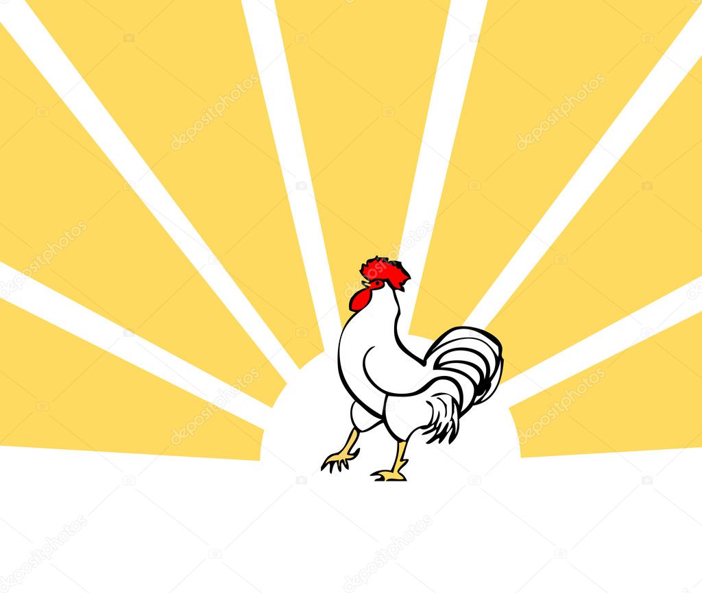 Cock bird card, morning