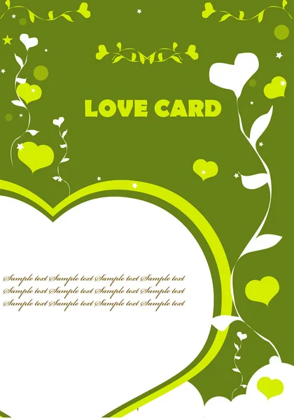 Amor Valentin fundo eco cor verde — Fotografia de Stock