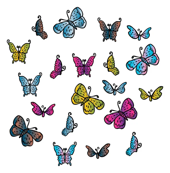 Verschiedene bunte Schmetterlinge — Stockfoto