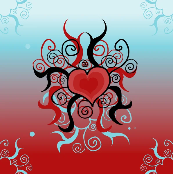 タトゥーの愛の心のカード, — ストック写真
