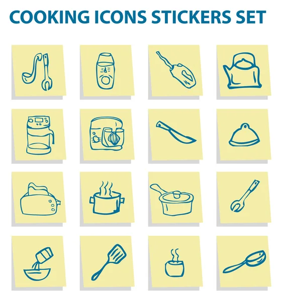 Set di adesivi icone di cottura — Foto Stock