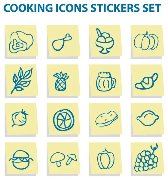 Stickers icônes alimentaires ensemble — Photo