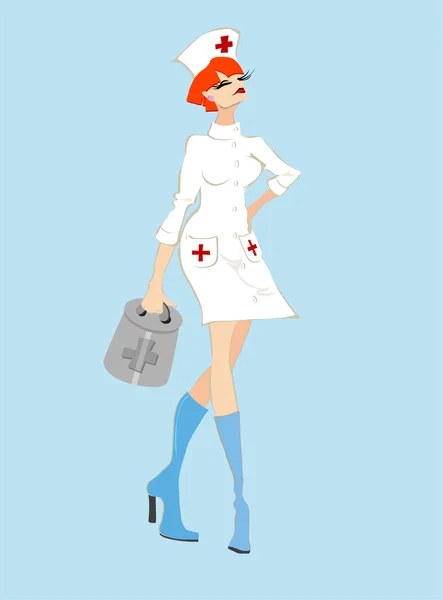 Médecine, infirmière, médecin, croix rouge — Photo
