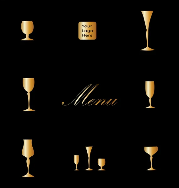 Menu restauracji złoty — Zdjęcie stockowe