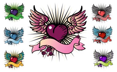 7 tattoo style emblem clipart