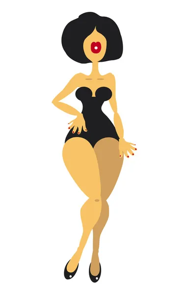 Bikini woman, cartoon paper doll — Stock Photo, Image