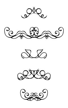 Elegant pieces, vector curves decor element tatt clipart