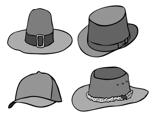 Різноманітний капелюх, старий і сучасний — стокове фото