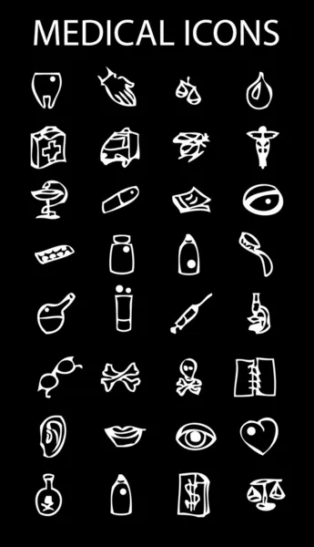 Medical ikony na ciemnym tle — Zdjęcie stockowe