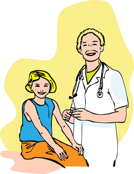 Иллюстрация врача и ребенка — стоковое фото