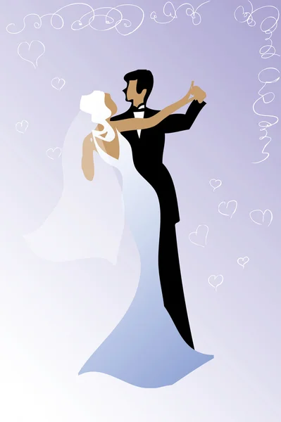 웨딩 댄스 커플 카드 — 스톡 사진