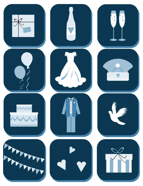 Botão da web do evento de casamento, conjunto de emblema, etiqueta, butto — Fotografia de Stock
