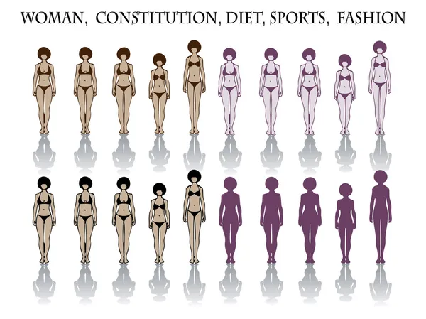 Mulher, constituição, dieta, esportes, moda — Fotografia de Stock