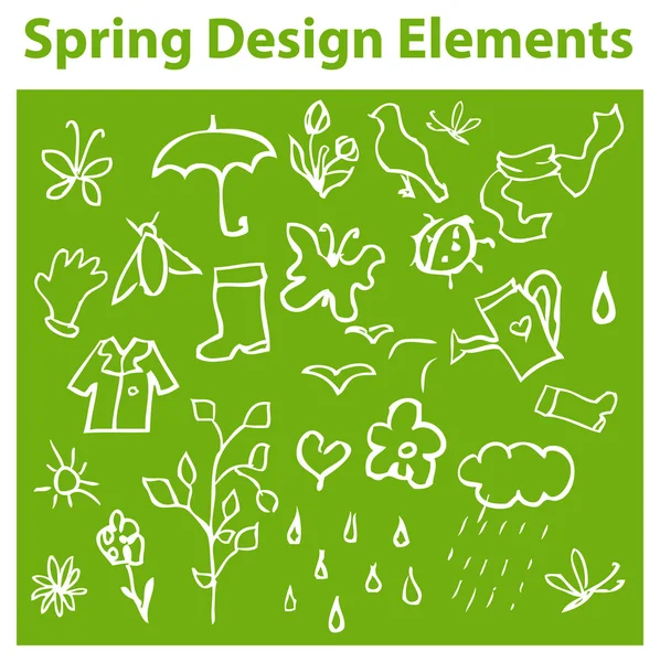 Éléments de conception de printemps, icônes de saison, tag, emble Photos De Stock Libres De Droits