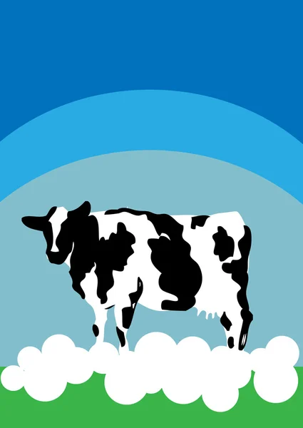 Koe achtergrond aard dierlijk landbouwbedrijf kaart poster — Stockfoto