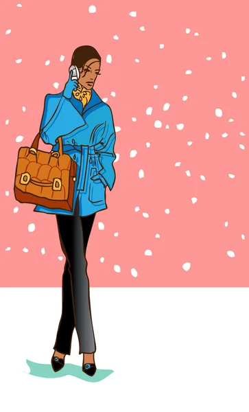 Mulher de negócios de moda em casaco — Fotografia de Stock