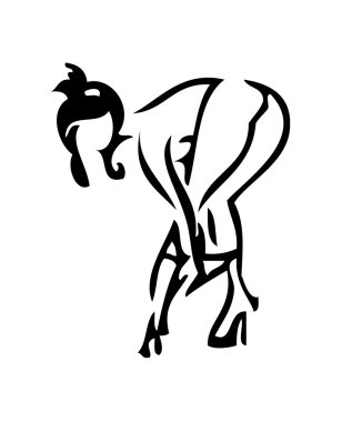 Erotic Sexy girl icon eblem clipart