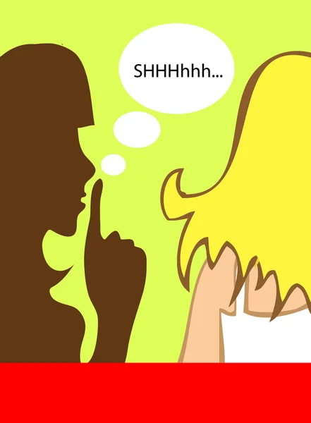 Sylwetka kobiety powiedzieć tajemnice — Zdjęcie stockowe