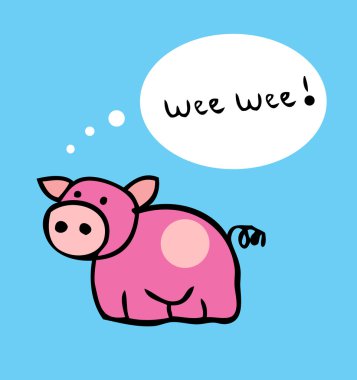 Pig cartoon funny illustration clipart