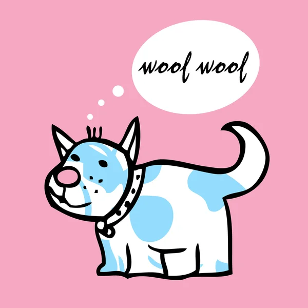 Cartão de desenho animado do cão com bolha — Fotografia de Stock