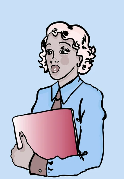 Obchodní žena s notebookem — Stock fotografie