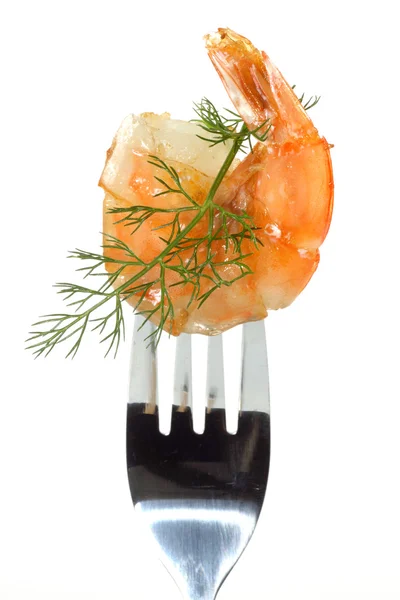 Shrimp with dill — Stock Photo, Image