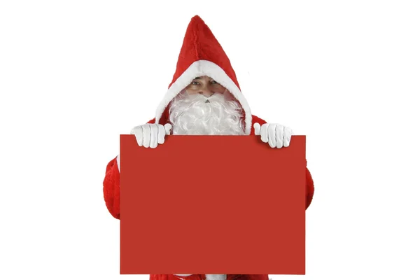 Weihnachtsmann mit rotem Brett — Stockfoto