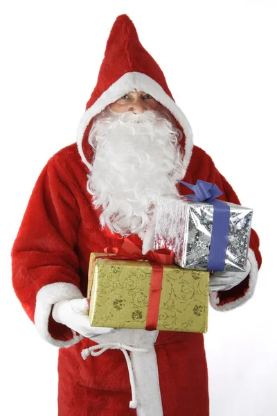 Sanca claus med julklappar — Stockfoto