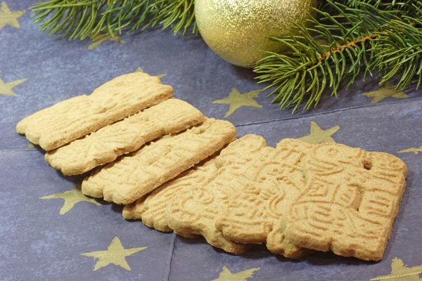 Christmas cookies with fir branch — Stock Photo, Image