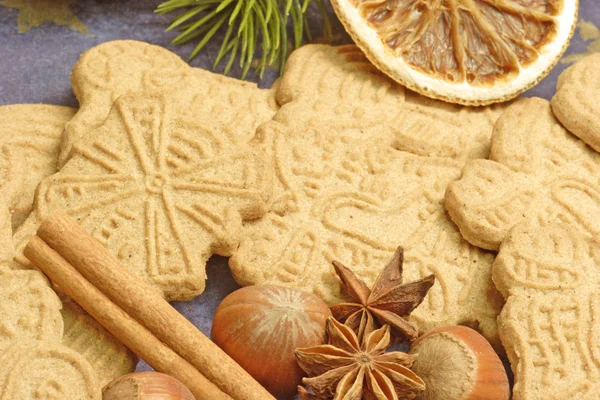 Spiced cookies with ingredients — Stock Photo, Image