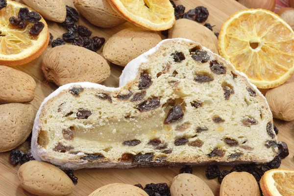Stollen with ingredients — Stock Photo, Image