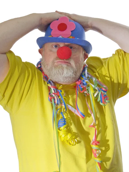 Clown con cappello blu — Foto Stock