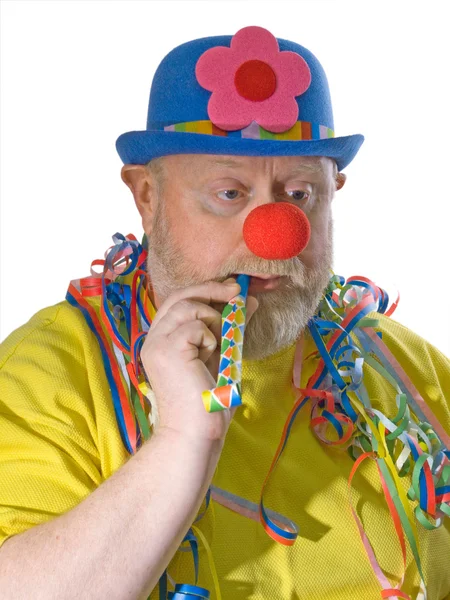 Clown mit Pfeife — Stockfoto