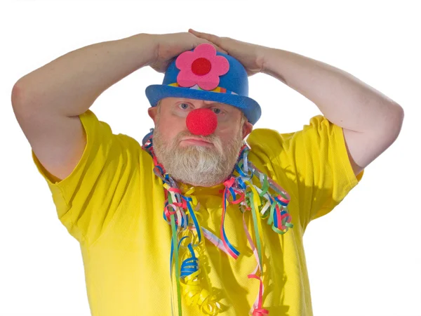 Клоун з фальшивим носом — стокове фото