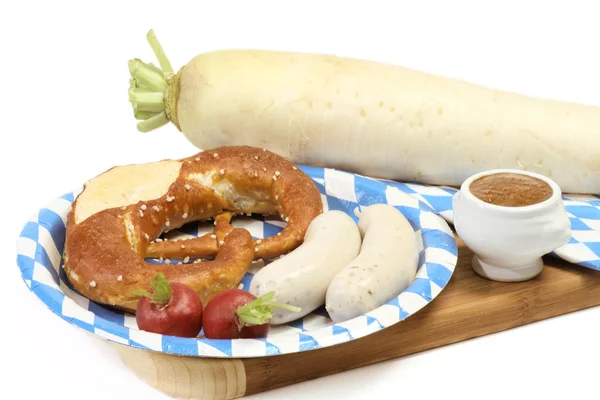 Баварская телячья колбаса — стоковое фото
