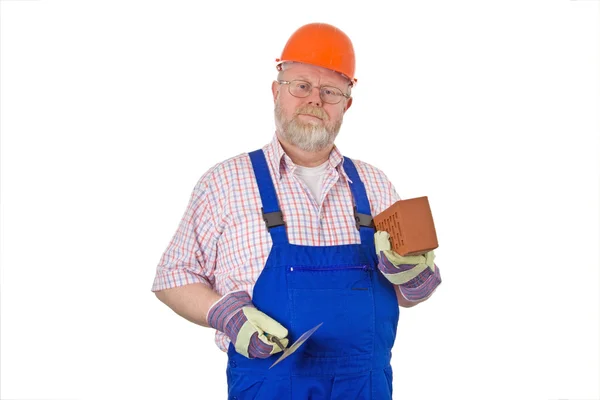 Bricklayer with trowel — Stock Photo, Image