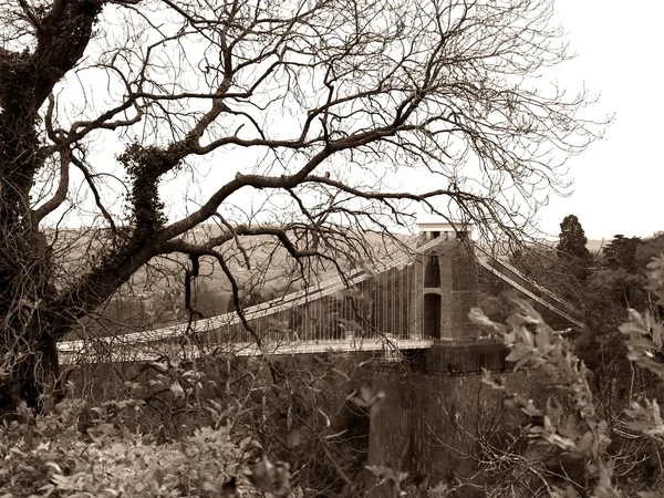 在英国布里斯托克利夫顿悬索桥 — 图库照片